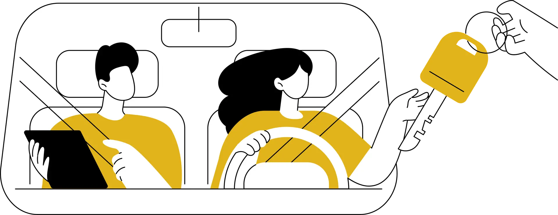 Illustration Fahrzeugübergabe Dienstwagen Schlüssel